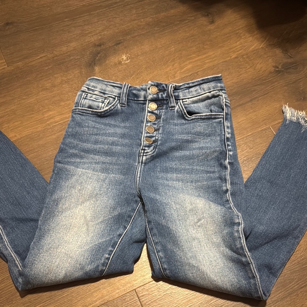 KanCan High Rise Blue Jeans with Vintage Fading